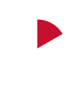 Stopwatch outline icon in white - red wedge on the stopwatch indicates time passed