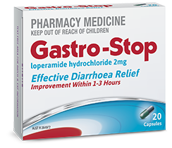 Gastro-Stop packshot - for effective diarrhoea relief and symptom improvement within 1-3 hours